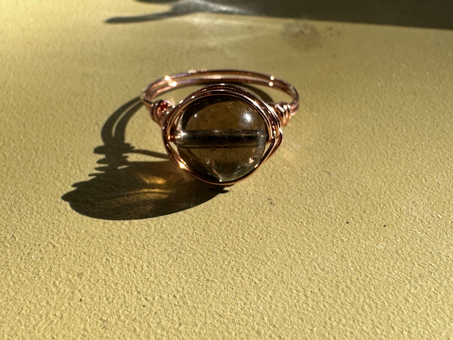 Handmade Copper Wire Gemstone Ring