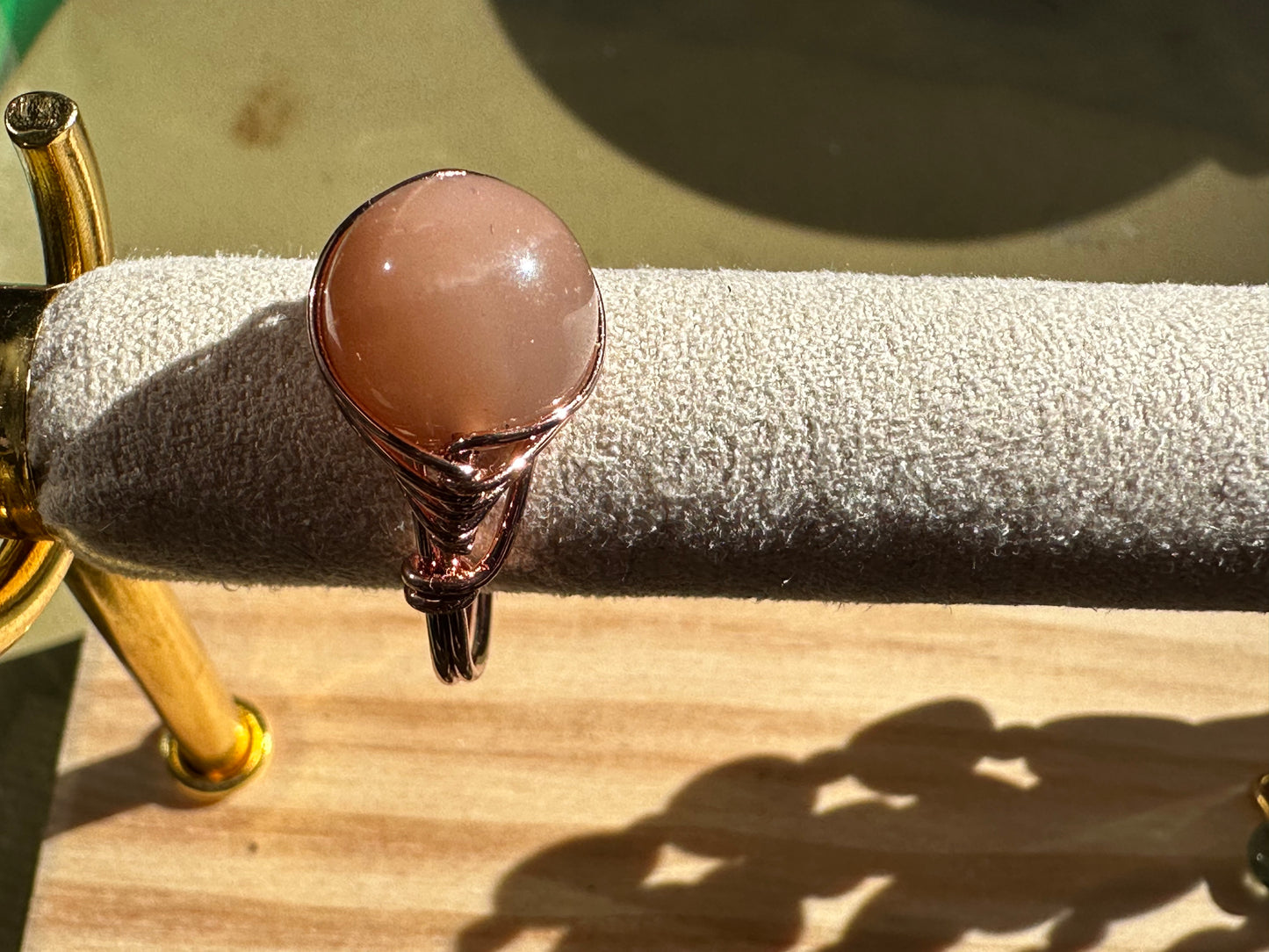 Handmade Copper Wire Gemstone Ring