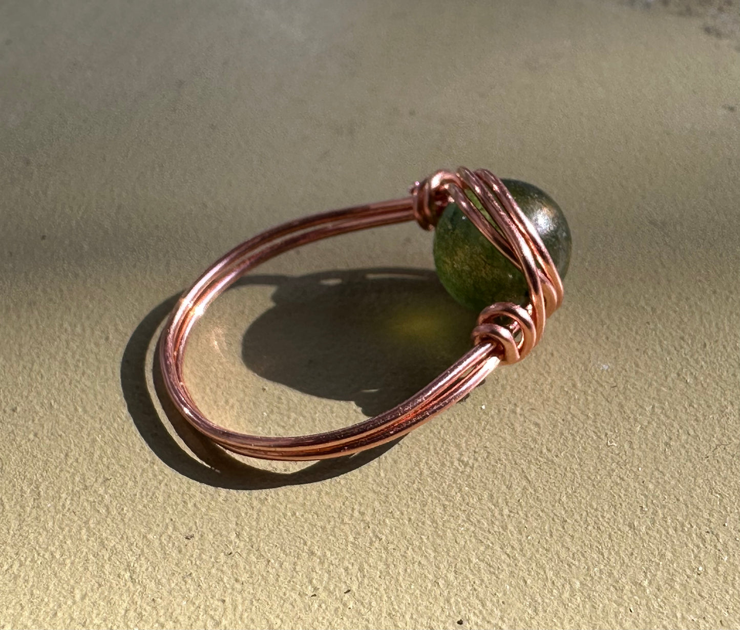 Handmade Copper Wire Gemstone Ring