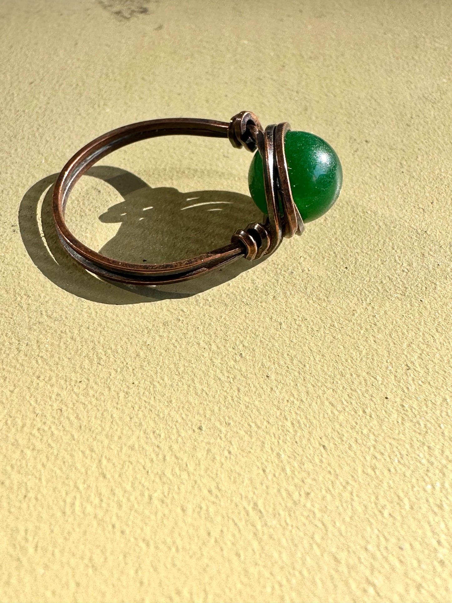 Handmade Copper Wire Gemstone Ring