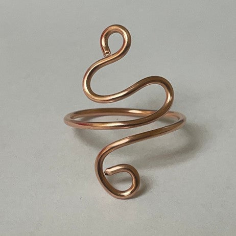 Handcrafted Adjustable Copper Wire Statement Ring