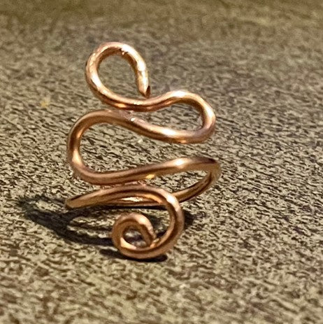 Handcrafted Adjustable Copper Wire Statement Ring