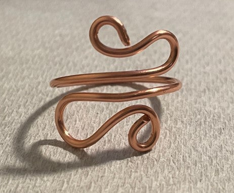 Handcrafted Adjustable Copper Wire Statement Ring